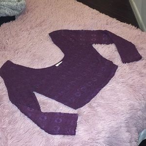 UO eggplant lace crop top!